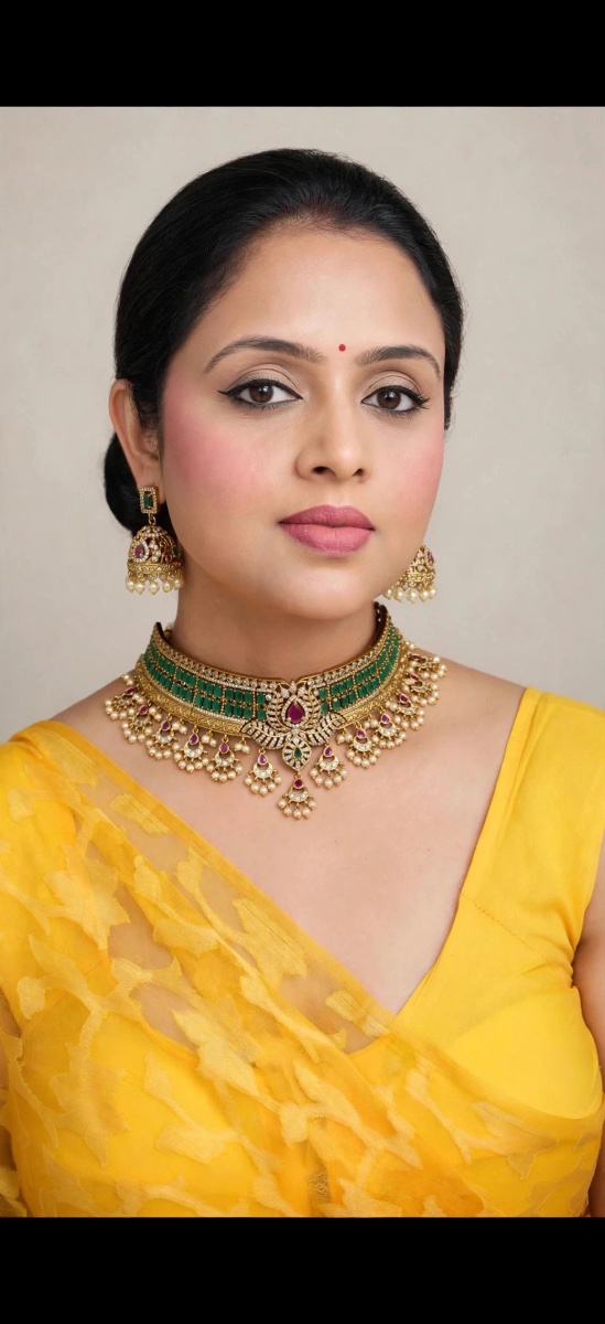 Rajwadi Emerald Green Bridal Choker Set – view 7