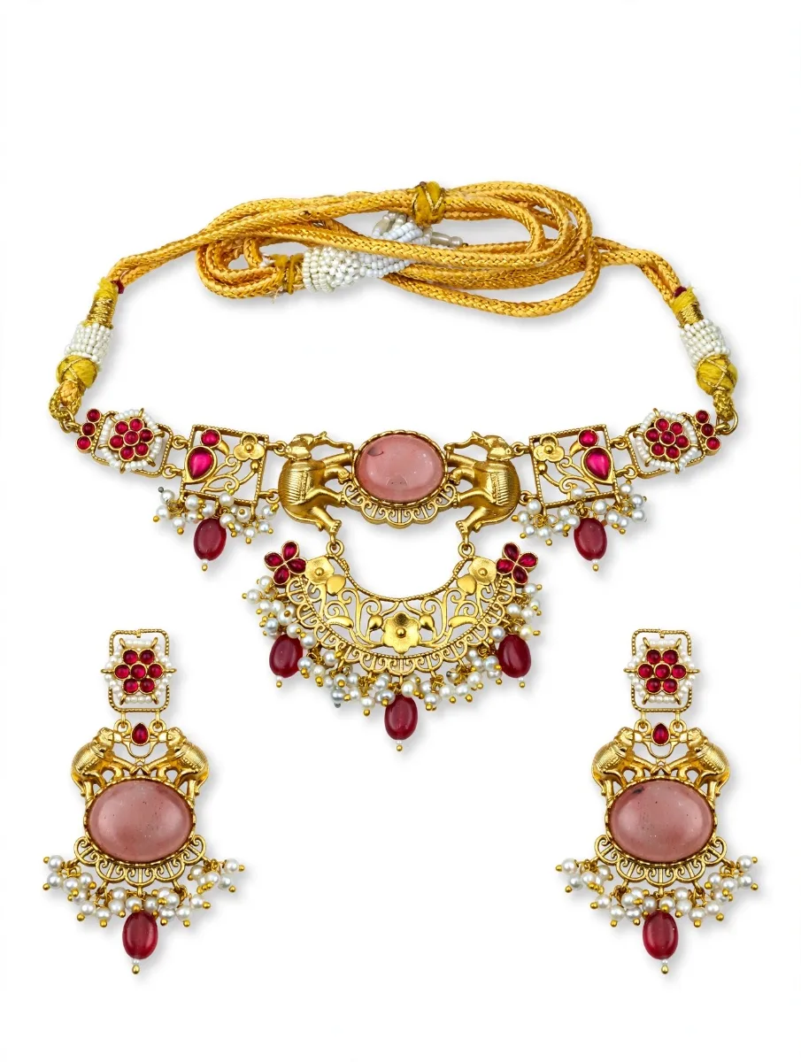 Gaja Rani Elephant Kundan Choker Set