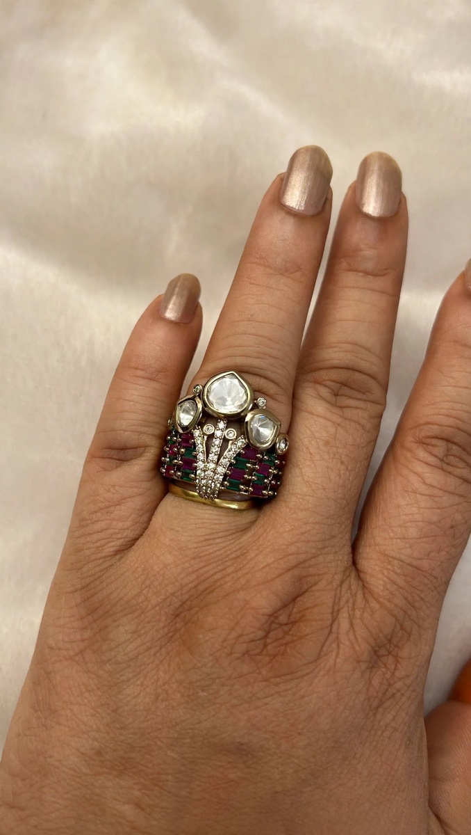 Maharani Crown Polki Ring