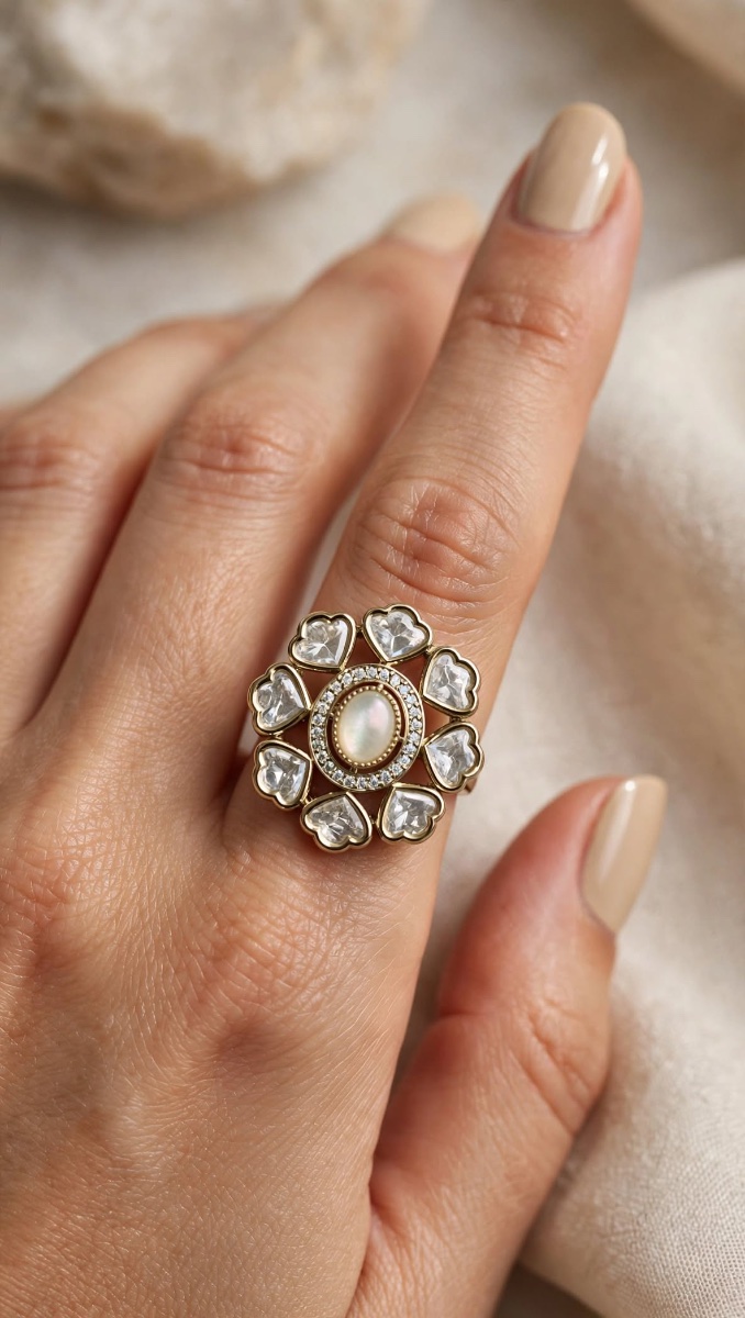 Kundan Cocktail Ring