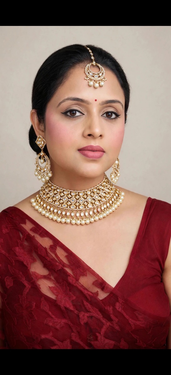 Noor - Royal Kundan Choker Set with Maang Tikka and Chandbali Earrings – view 6