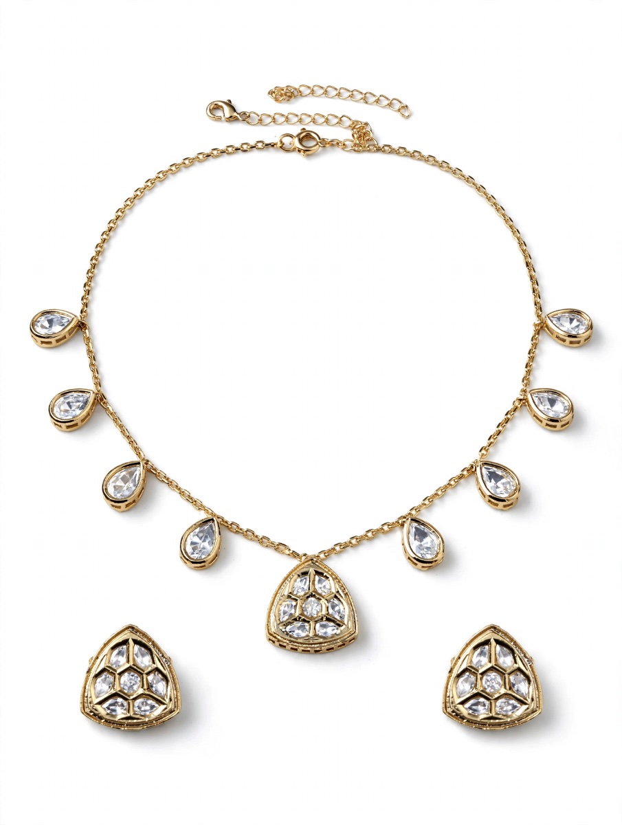 Teardrop Kundan Minimal Chain Set