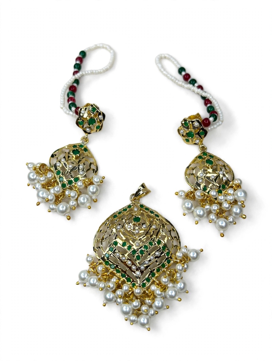 Heritage Pearl jadau Pendant Set