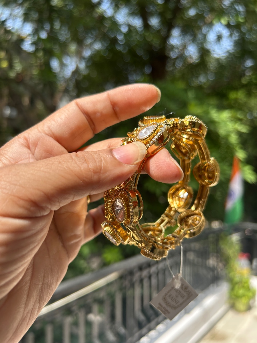 Mohini Polki Uncut Kundan Bangles (Pair of 2) – view 6